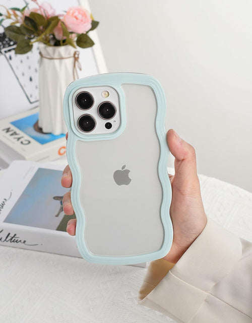 Load image into Gallery viewer, Weycolor iPhone 13 Pro Max TPU Shockproof Case Blue Kawaii Curly Wave
