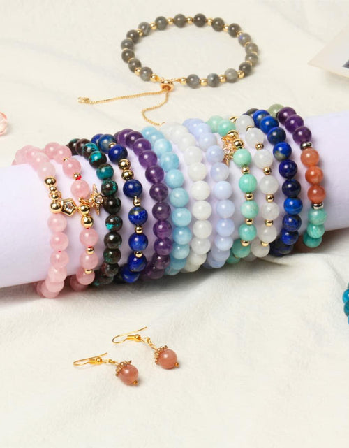 Load image into Gallery viewer, Song Xi Natural Aquamarine 6mm Round Gemstone Beads 60Pcs

