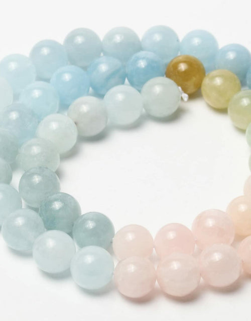 Load image into Gallery viewer, Song Xi Natural Aquamarine 6mm Round Gemstone Beads 60Pcs
