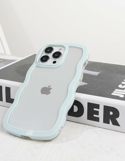 Load image into Gallery viewer, Weycolor iPhone 13 Pro Max TPU Shockproof Case Blue Kawaii Curly Wave
