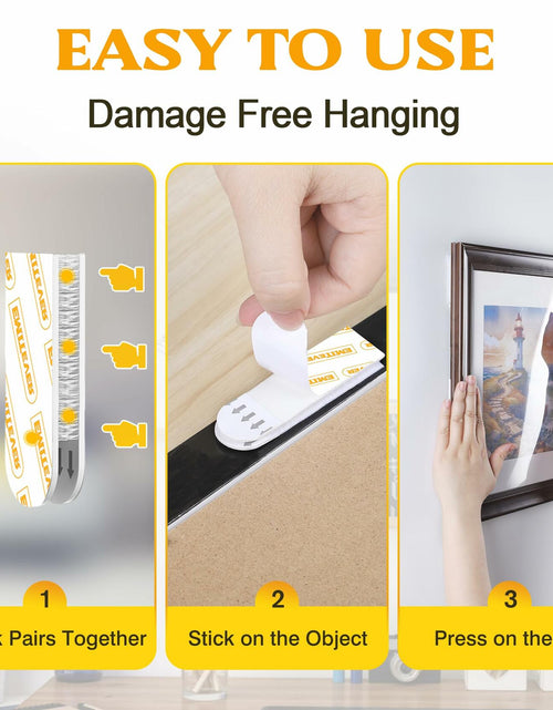 Load image into Gallery viewer, EMITEVER Heavy Duty Picture Hanging Strips Medium White 20 Pairs 40 Strips
