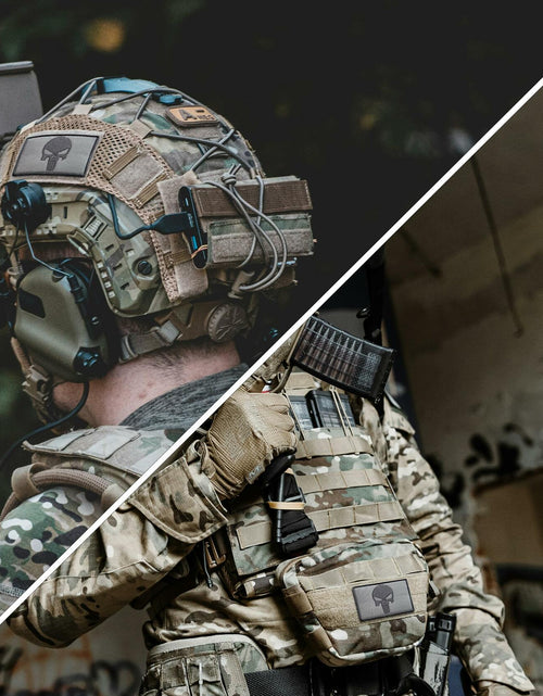 Load image into Gallery viewer, Bluyellow Tactical Skull Embroidered Patches Gray 3x2in 2pcs Set
