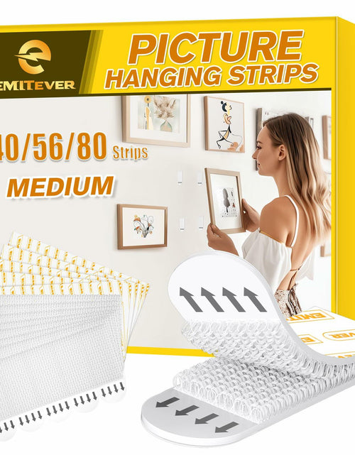 Load image into Gallery viewer, EMITEVER Heavy Duty Picture Hanging Strips Medium White 20 Pairs 40 Strips
