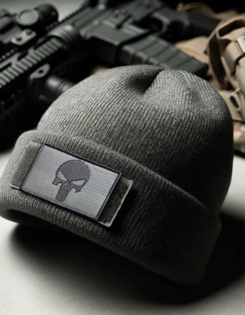 Load image into Gallery viewer, Bluyellow Tactical Skull Embroidered Patches Gray 3x2in 2pcs Set
