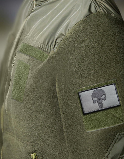 Load image into Gallery viewer, Bluyellow Tactical Skull Embroidered Patches Gray 3x2in 2pcs Set
