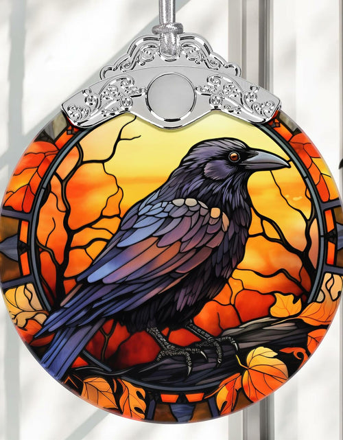 Load image into Gallery viewer, Black Cat with Hat Stained Glass Christmas Ornament Holiday Decoration
