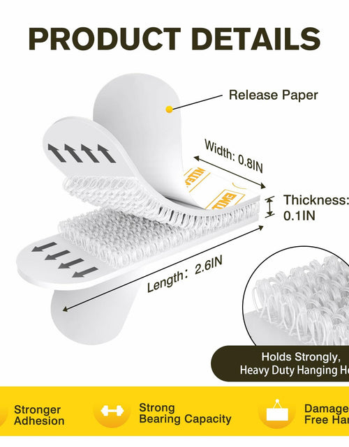 Load image into Gallery viewer, EMITEVER Heavy Duty Picture Hanging Strips Medium White 20 Pairs 40 Strips
