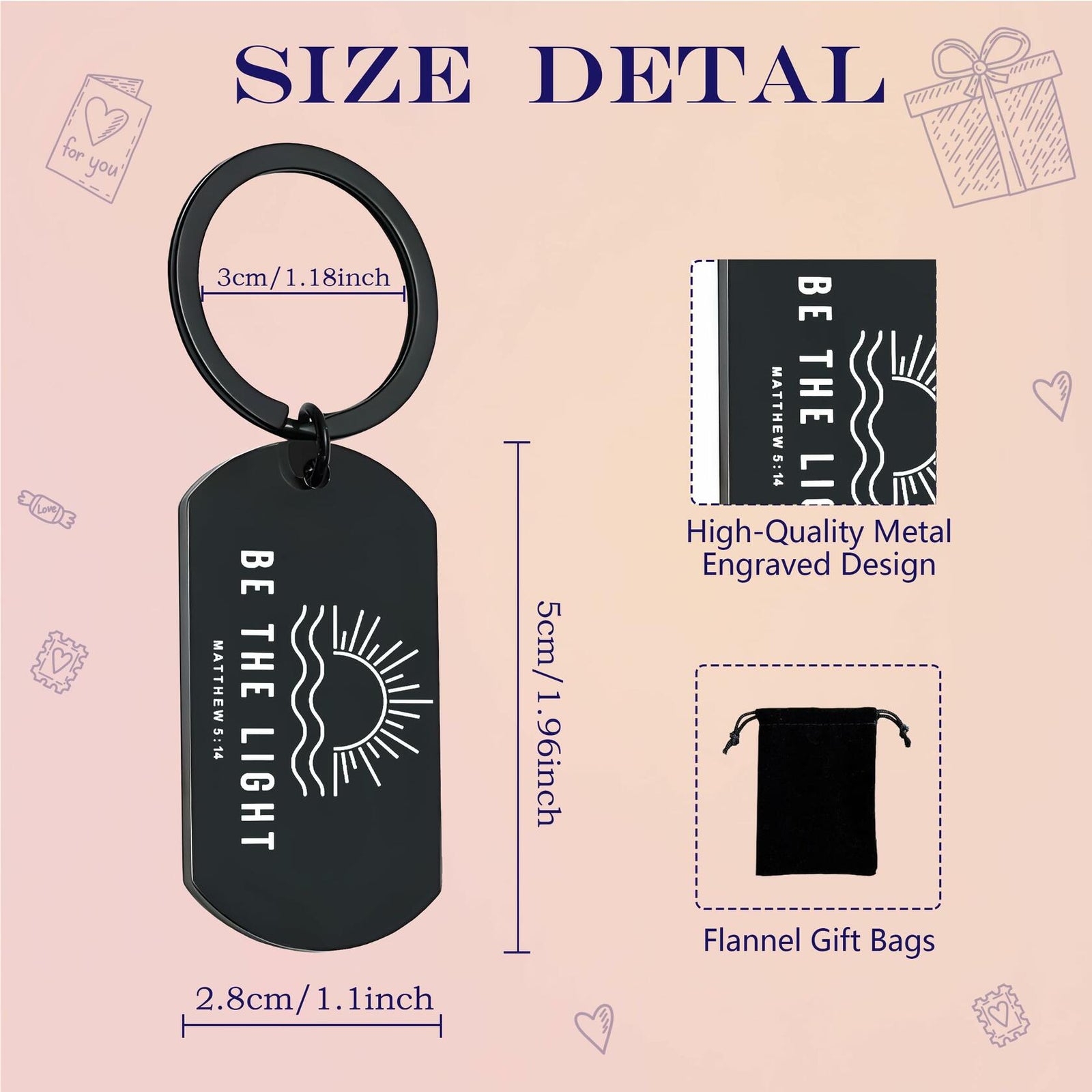 NATSUNO Christian Jesus Bible Verse Keychain Religious Gift for Women Men