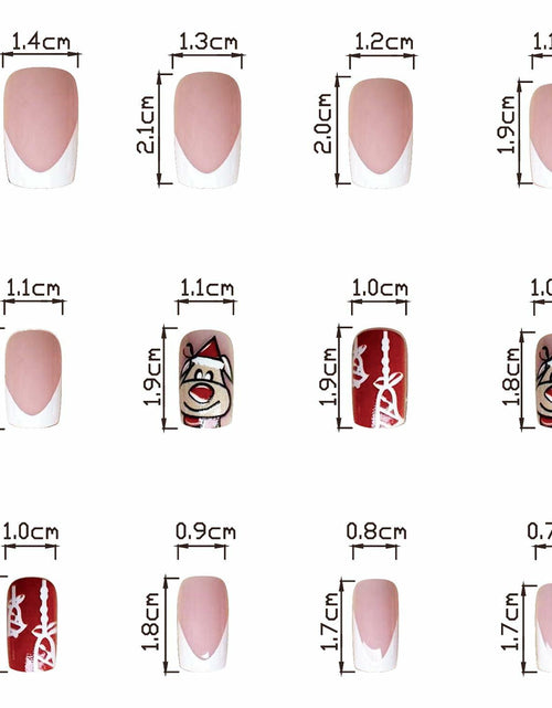 Load image into Gallery viewer, 24 Pcs Christmas Press On Nails Medium Square Purple 5D Emboss Matte
