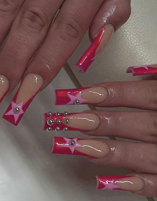 Load image into Gallery viewer, RIICFDD Fall Press On Nails Long Square Haze Blue 24 Pcs
