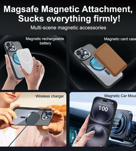 ATUTEN iPhone 16 Pro Max Case Magnetic Shockproof Grey 6.9 Inch