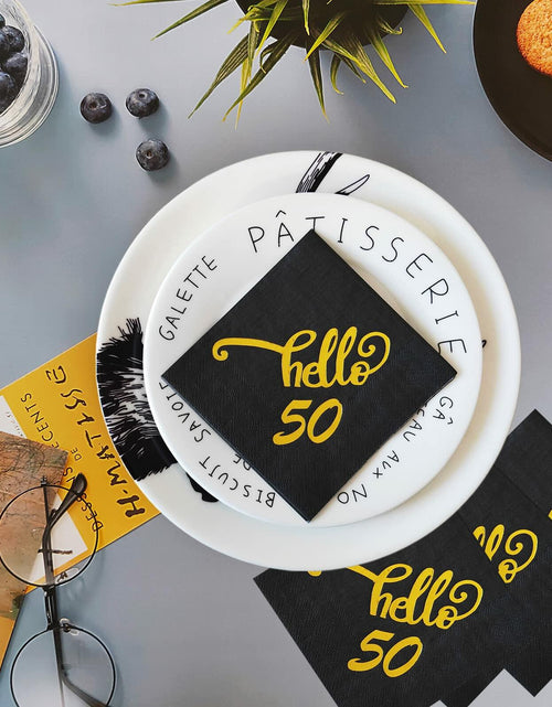 Load image into Gallery viewer, ZJTMJN 40pcs Silver Cheers to 50 Years 50th Birthday Cocktail Napkins
