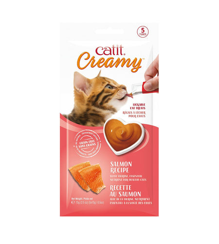 BestBy06/25 Catit Creamy Lickable Cat Treat Salmon 5-Pack Hydrating Healthy
