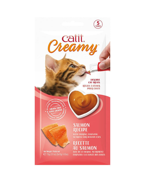 Load image into Gallery viewer, BestBy06/25 Catit Creamy Lickable Cat Treat Salmon 5-Pack Hydrating Healthy
