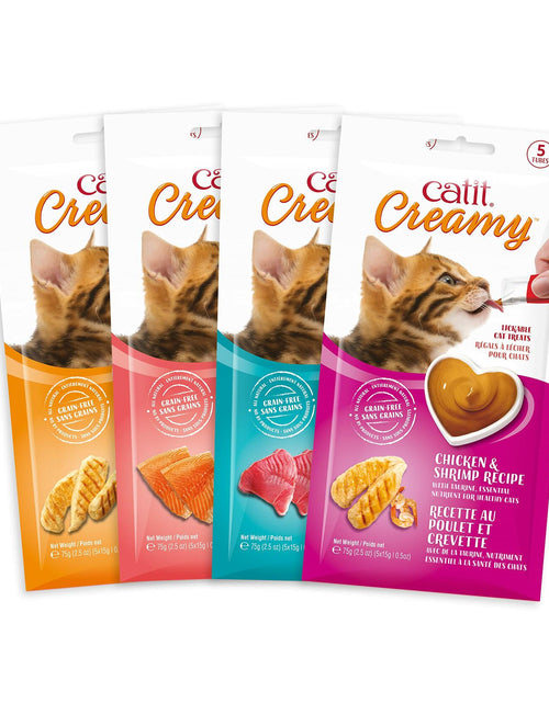 Load image into Gallery viewer, BestBy06/25 Catit Creamy Lickable Cat Treat Salmon 5-Pack Hydrating Healthy
