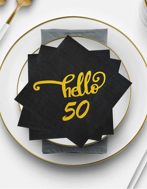 Load image into Gallery viewer, ZJTMJN 40pcs Silver Cheers to 50 Years 50th Birthday Cocktail Napkins
