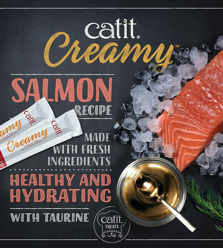 BestBy06/25 Catit Creamy Lickable Cat Treat Salmon 5-Pack Hydrating Healthy