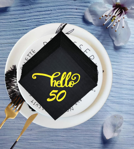 ZJTMJN 40pcs Silver Cheers to 50 Years 50th Birthday Cocktail Napkins