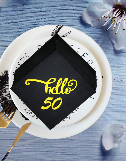 Load image into Gallery viewer, ZJTMJN 40pcs Silver Cheers to 50 Years 50th Birthday Cocktail Napkins
