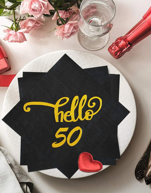 Load image into Gallery viewer, ZJTMJN 40pcs Silver Cheers to 50 Years 50th Birthday Cocktail Napkins
