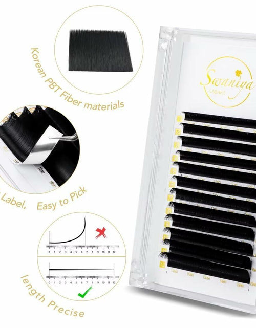 Load image into Gallery viewer, SWANIYA Lash Extensions 0.05 Thickness D Curl 8-15mm Mix Volume Black
