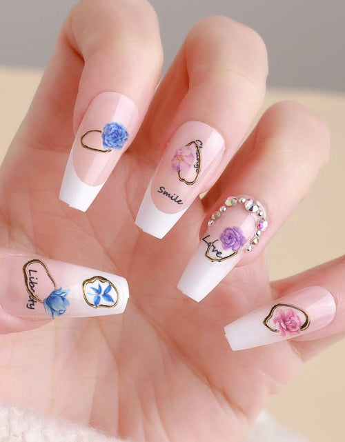 Load image into Gallery viewer, Tisaindor 5D Embossed Flower Nail Art Stickers 3 Sheets Rose Colorful
