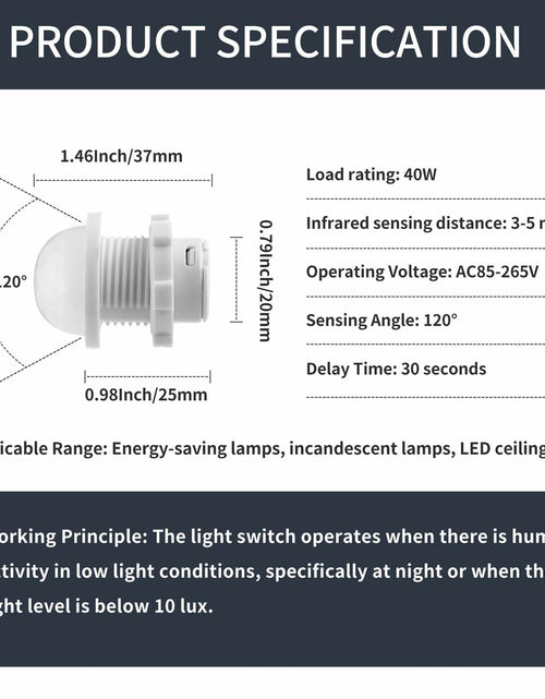Load image into Gallery viewer, 3 Pack Motion Sensor Switch PIR Smart Detection 85-265V 40W Ceiling Wall Mount
