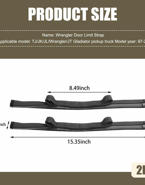 Load image into Gallery viewer, dawfall Automotive Door Restriction Straps 0.74x15.35 Black 2 PCS
