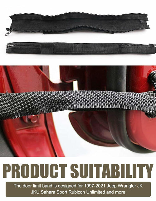 Load image into Gallery viewer, dawfall Automotive Door Restriction Straps 0.74x15.35 Black 2 PCS
