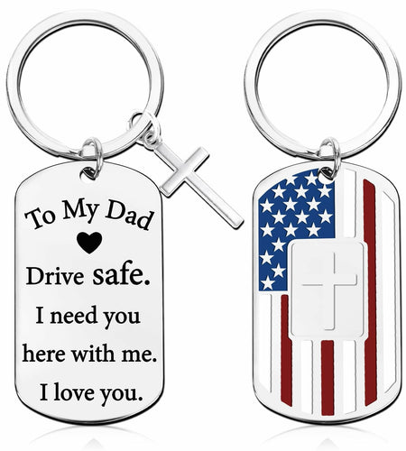 Zaamwoyy Dad Gifts Keychain from Daughter Son Birthday Christmas Gift