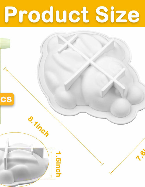 Load image into Gallery viewer, Easter Bunny 3D Silicone Cake Mold White with 2 Wooden Hammers
