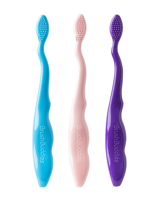 Load image into Gallery viewer, Brush Buddies Barbie Kids Toothbrush 3 Pack Soft Bristle Multi-Colored
