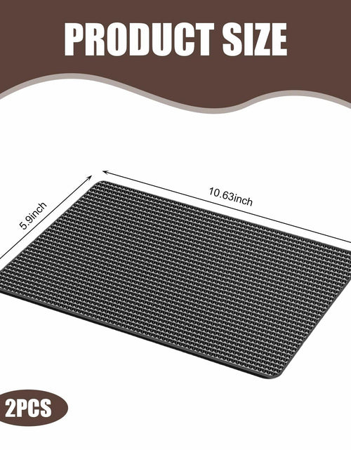 Load image into Gallery viewer, dawfall Car Anti Slip Pad 10.63x5.90in Black Washable Grid Pattern 2 PCS
