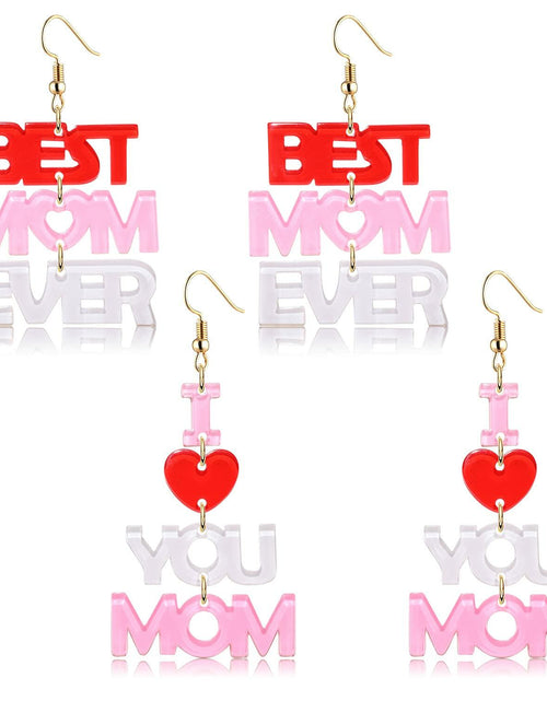 Load image into Gallery viewer, Love Heart Lucite Arch Dangle Earrings MOM Mother's Day Gifts Jewelry
