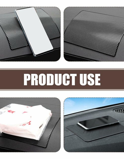 Load image into Gallery viewer, dawfall Car Anti Slip Pad 10.63x5.90in Black Washable Grid Pattern 2 PCS
