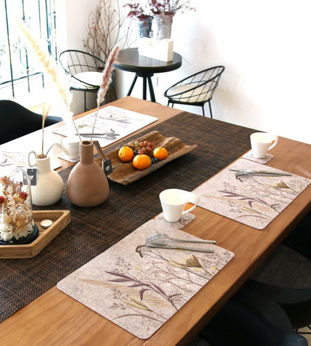 Casaido Table Placemats Set of 6 Heat Resistant Non Slip Green 17x12