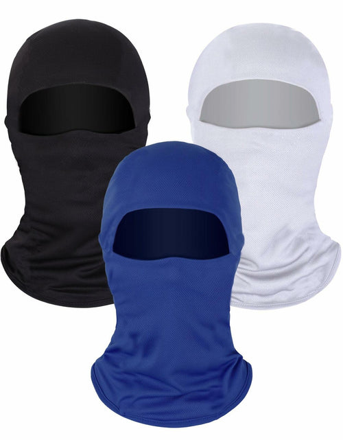 Load image into Gallery viewer, Ski Mask Balaclava Full Face Windproof 3 Pieces Size Medium White, Blue, Black
