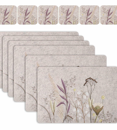 Casaido Table Placemats Set of 6 Heat Resistant Non Slip Green 17x12