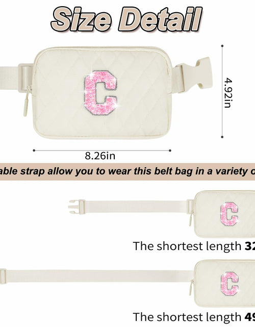 Load image into Gallery viewer, Uygafly Crossbody Belt Bag Fanny Pack Purse Girls Black - Letter J

