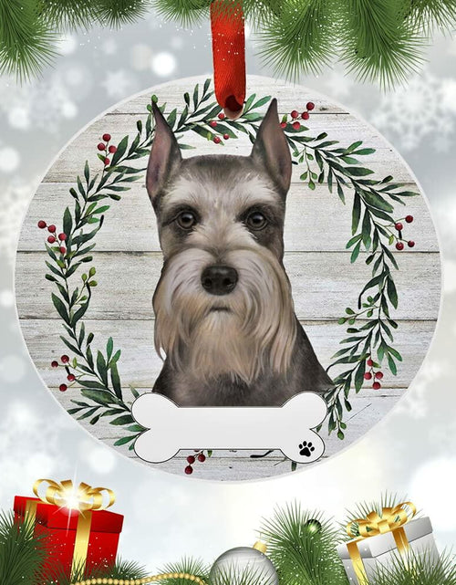 Load image into Gallery viewer, E&amp;S Imports Schnauzer Ceramic Ornament DIY Personalizable Glazed Finish
