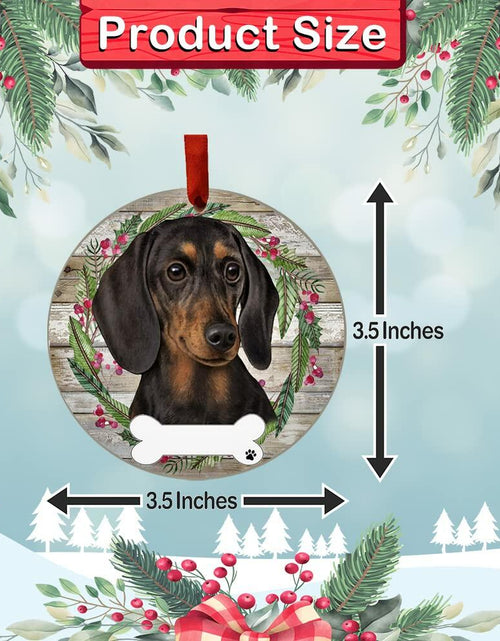 Load image into Gallery viewer, E&amp;S Imports Black Dachshund Ceramic Ornament Round Glazed Finish

