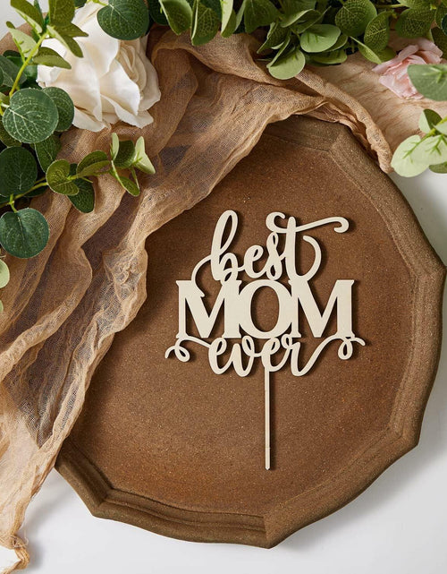 Load image into Gallery viewer, Wlropted Happy Mother's Day Wooden Cake Topper Best Mom Party Decor

