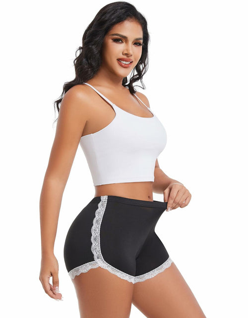Load image into Gallery viewer, Aesphelia Sexy Lace Trim Anti-Chafing Shorts Black Size M
