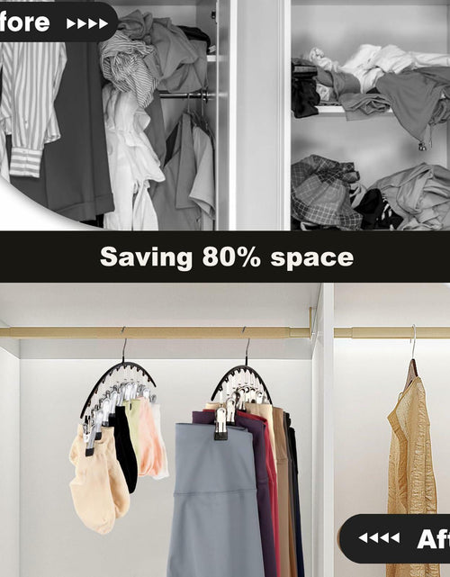 Load image into Gallery viewer, Hendiy Black Metal Pants Hanger Organizer with 10 Clips Space Saving Closet
