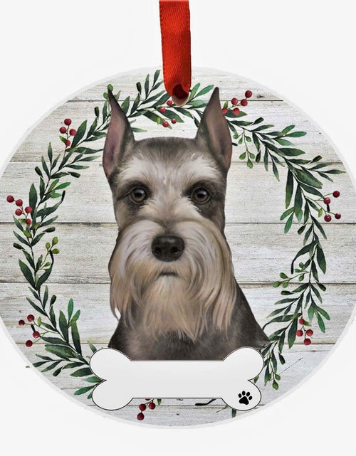 Load image into Gallery viewer, E&amp;S Imports Schnauzer Ceramic Ornament DIY Personalizable Glazed Finish
