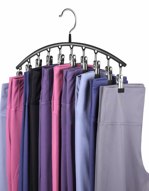 Load image into Gallery viewer, Hendiy Black Metal Pants Hanger Organizer with 10 Clips Space Saving Closet
