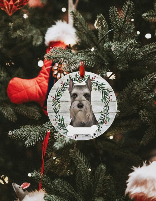 Load image into Gallery viewer, E&amp;S Imports Schnauzer Ceramic Ornament DIY Personalizable Glazed Finish
