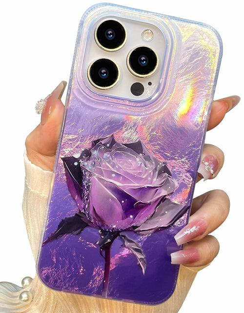 Load image into Gallery viewer, buccilly iPhone 12 Pro Max Case Slim TPU Shockproof Purple Roses Floral
