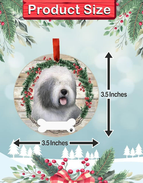 Load image into Gallery viewer, E&amp;S Imports Old English Sheepdog Ceramic Ornament DIY Personalizable Glazed
