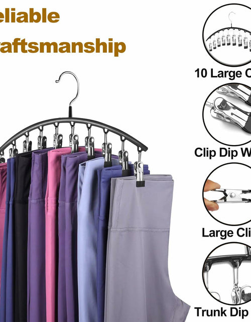 Load image into Gallery viewer, Hendiy Black Metal Pants Hanger Organizer with 10 Clips Space Saving Closet
